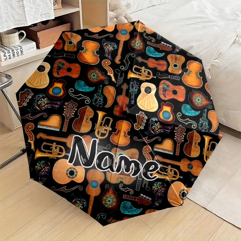 Musical Instrument And Names - Paraguas con Nombre Personalizado, Diseño de