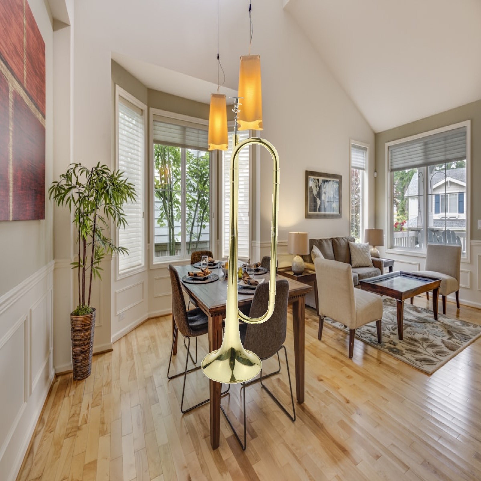 Musical Instrument Bugle - Trompeta Infantil de Latón Dorado, Corneta