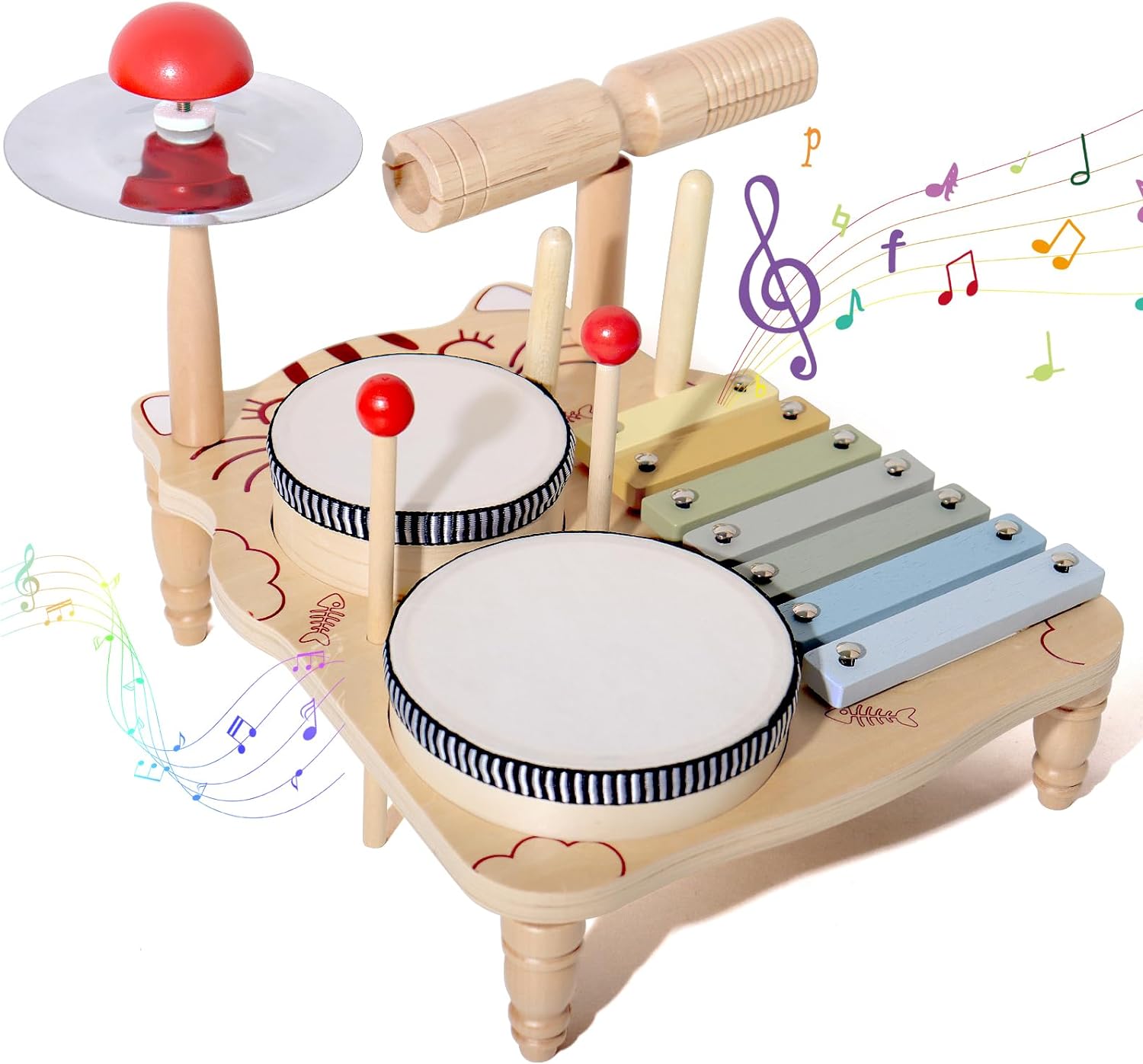 Musical Instrument Harmonium - Juego de tambor de xilófono de