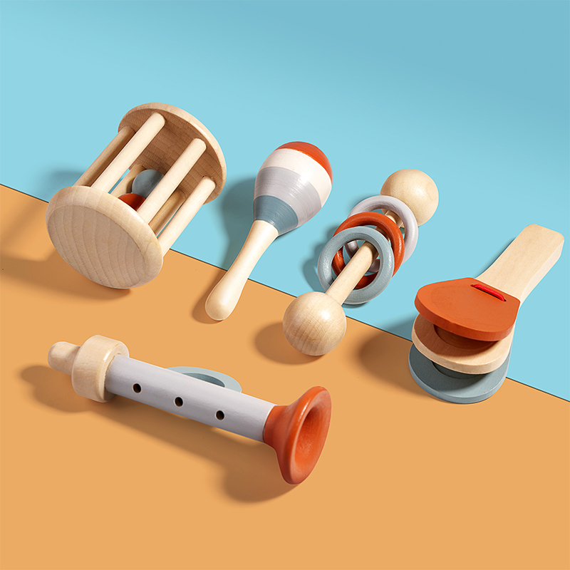 Musical Instrument Harmonium - Juego de Sonajeros de Madera Natural,