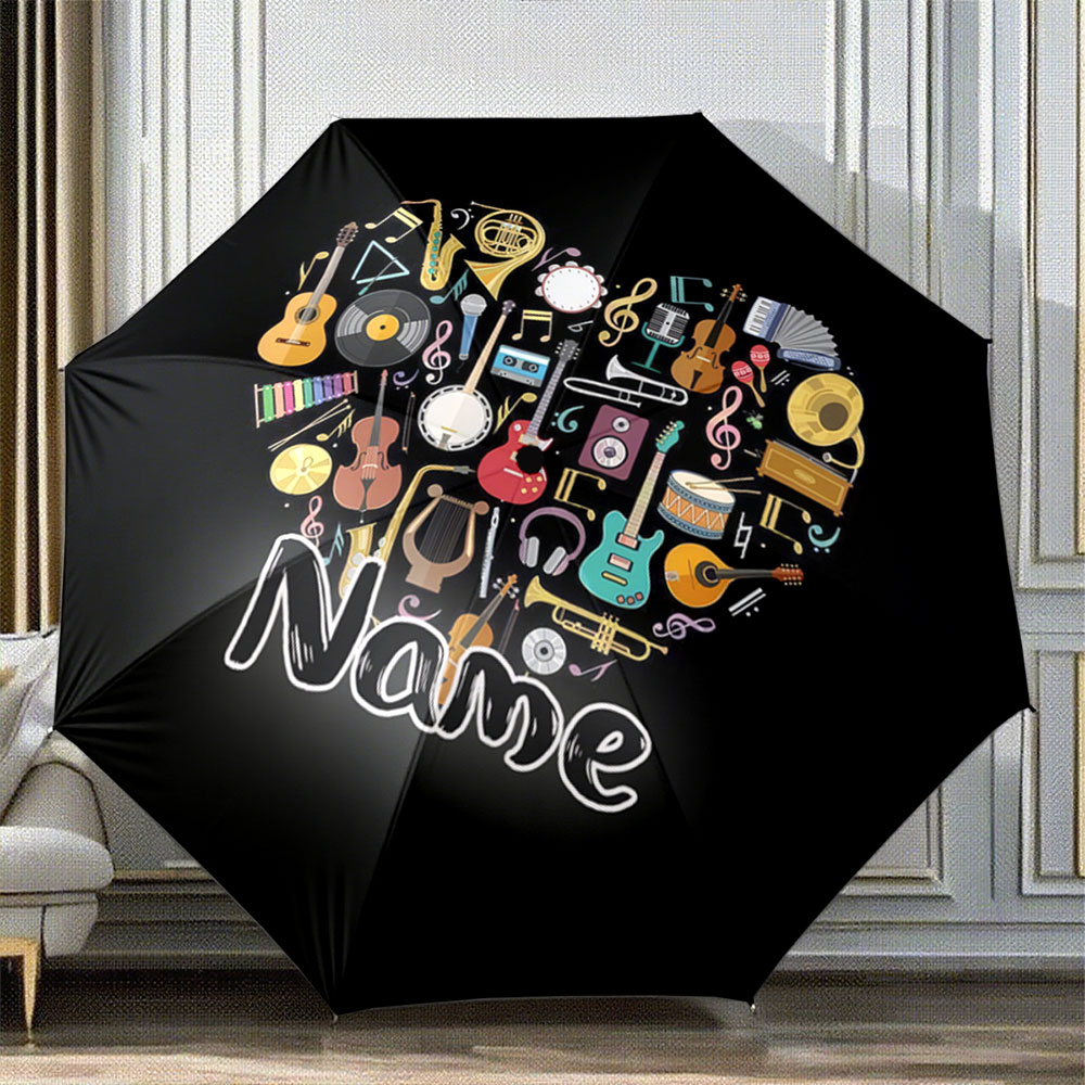 Musical Instrument And Names - Paraguas con Nombre Personalizado 