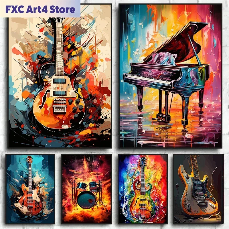 Picture Of Musical Instrument - Cuadros sin Marco de Arte Abstracto