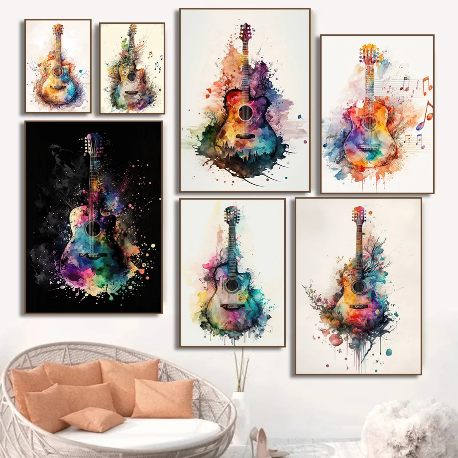 (Sin marco) Póster de arte en  - Picture Of Musical Instrument reseña y precio
